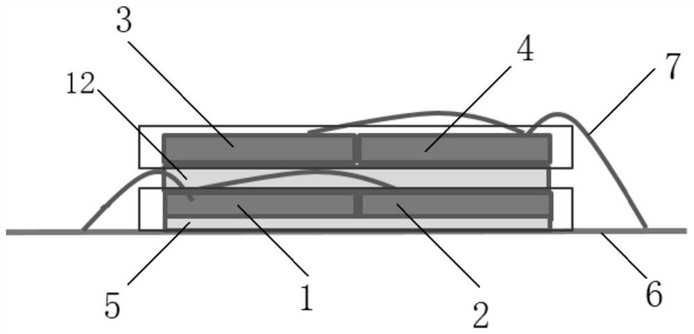 Double-chip stacked packaging structure and method