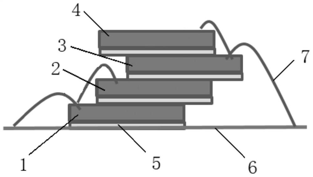 Double-chip stacked packaging structure and method