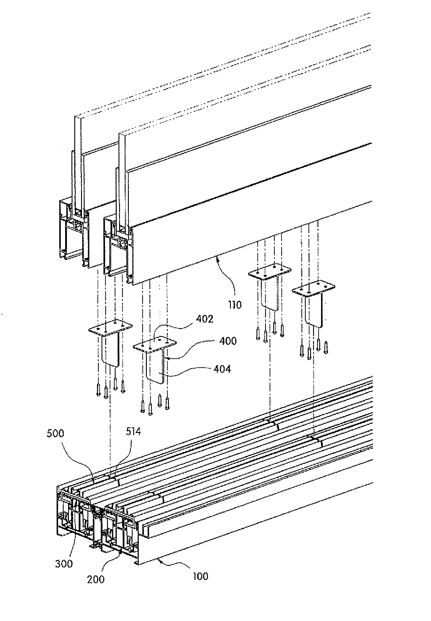 Hidden rail type window and door system