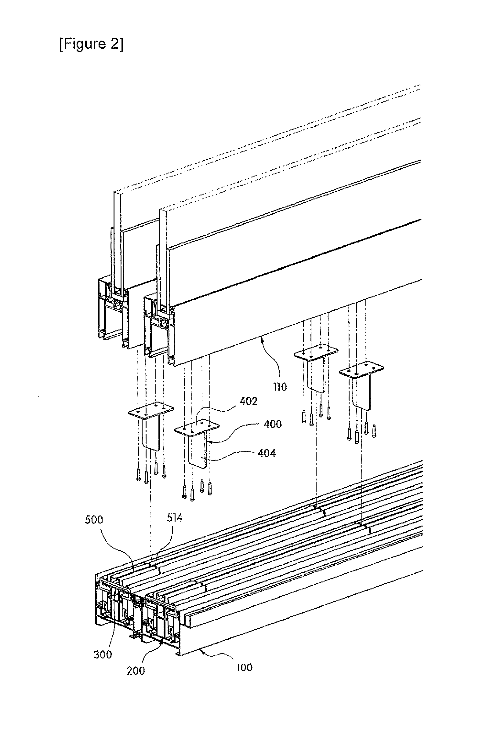 Hidden rail type window and door system