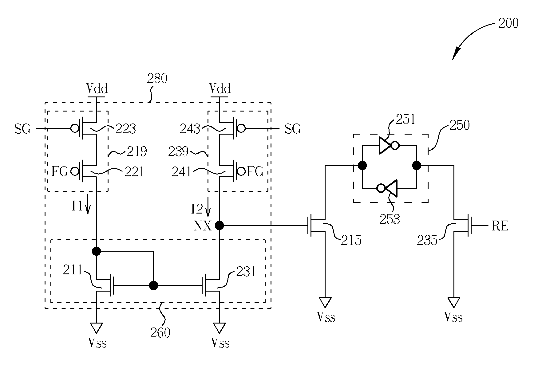 Sense amplifier circuit having current mirror architecture