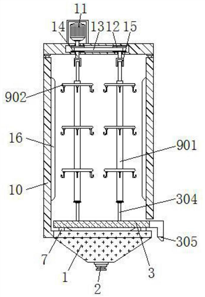 A roasting device for processing salted salted duck with convenient centralized loading and unloading