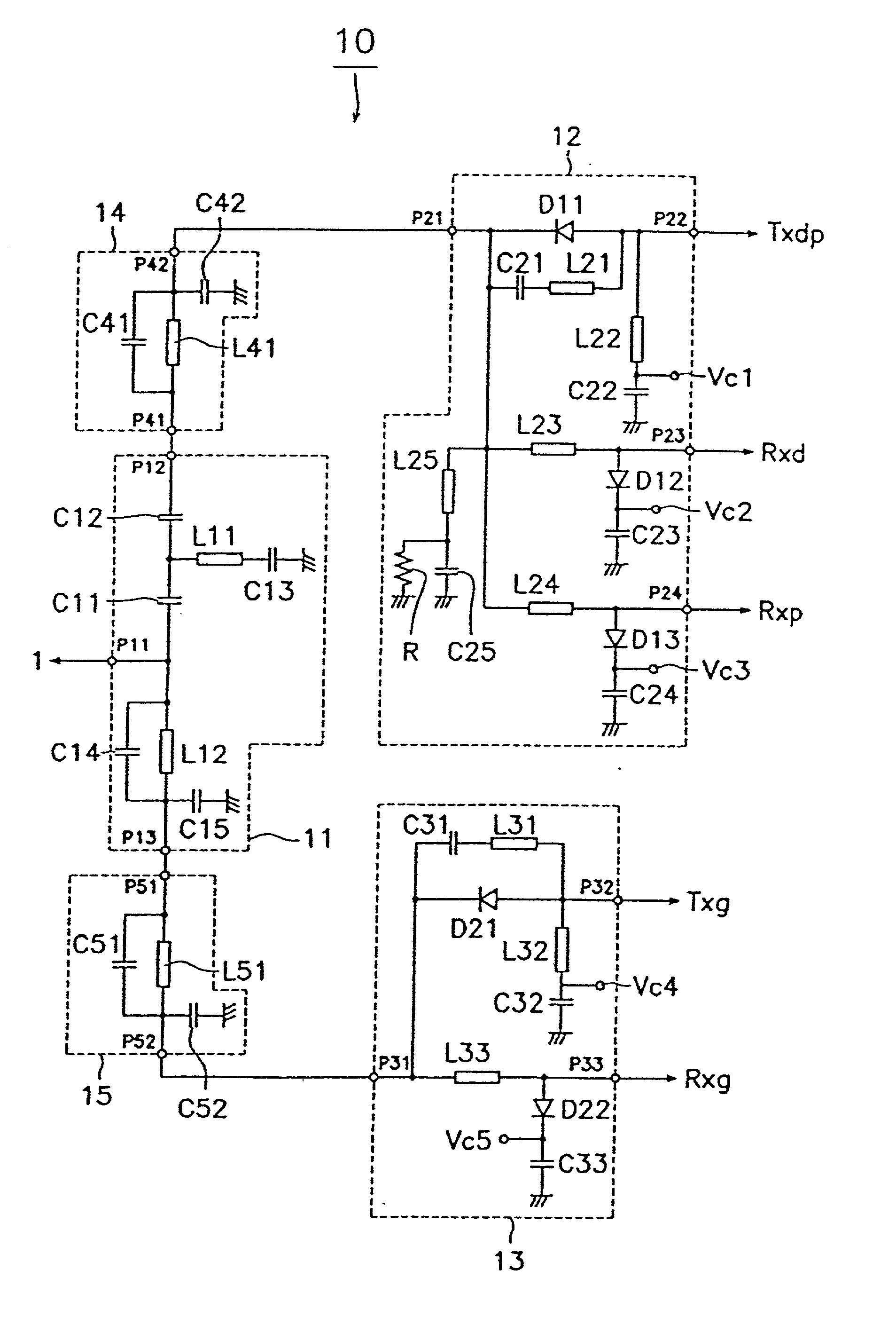 Composite high frequency component and mobile communication apparatus including the same