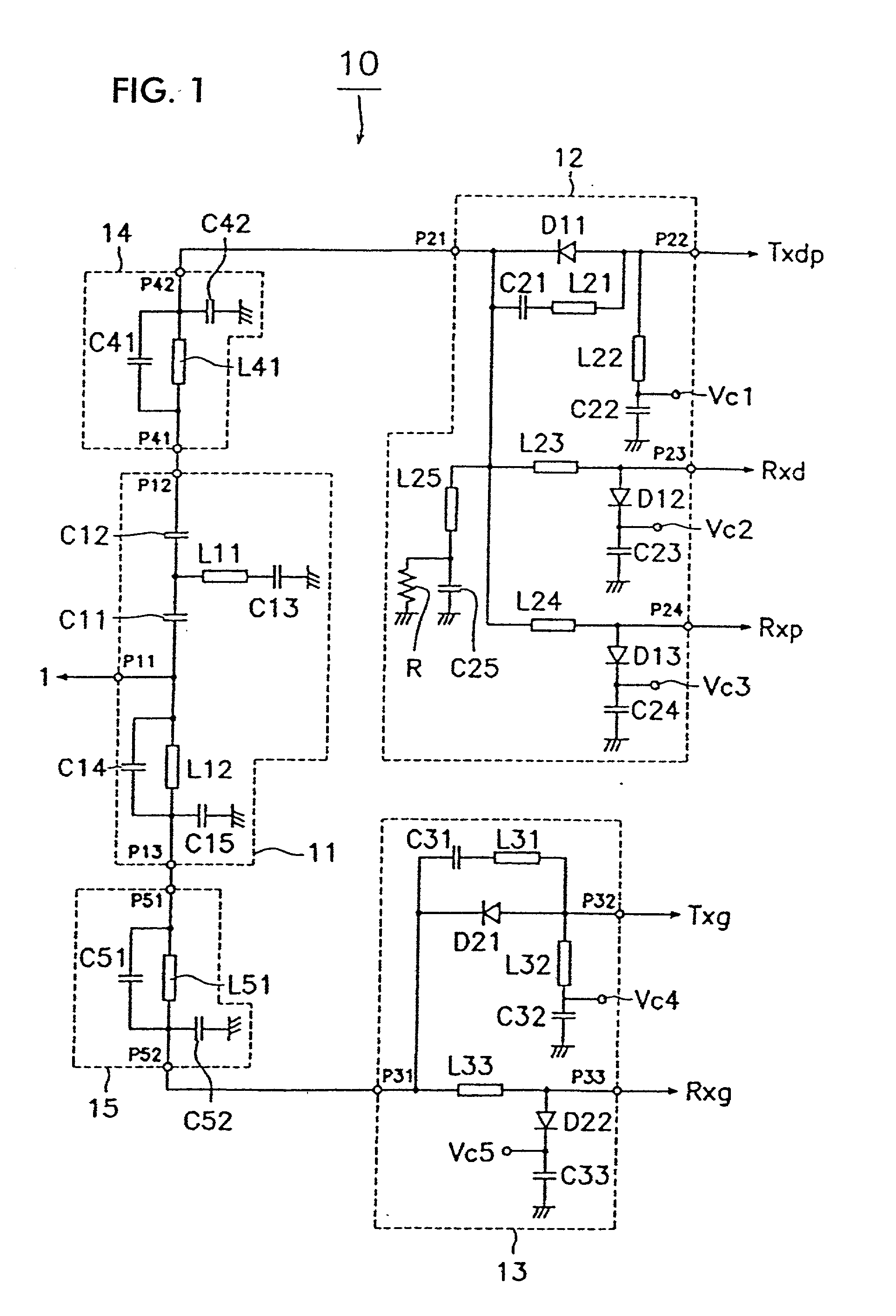 Composite high frequency component and mobile communication apparatus including the same