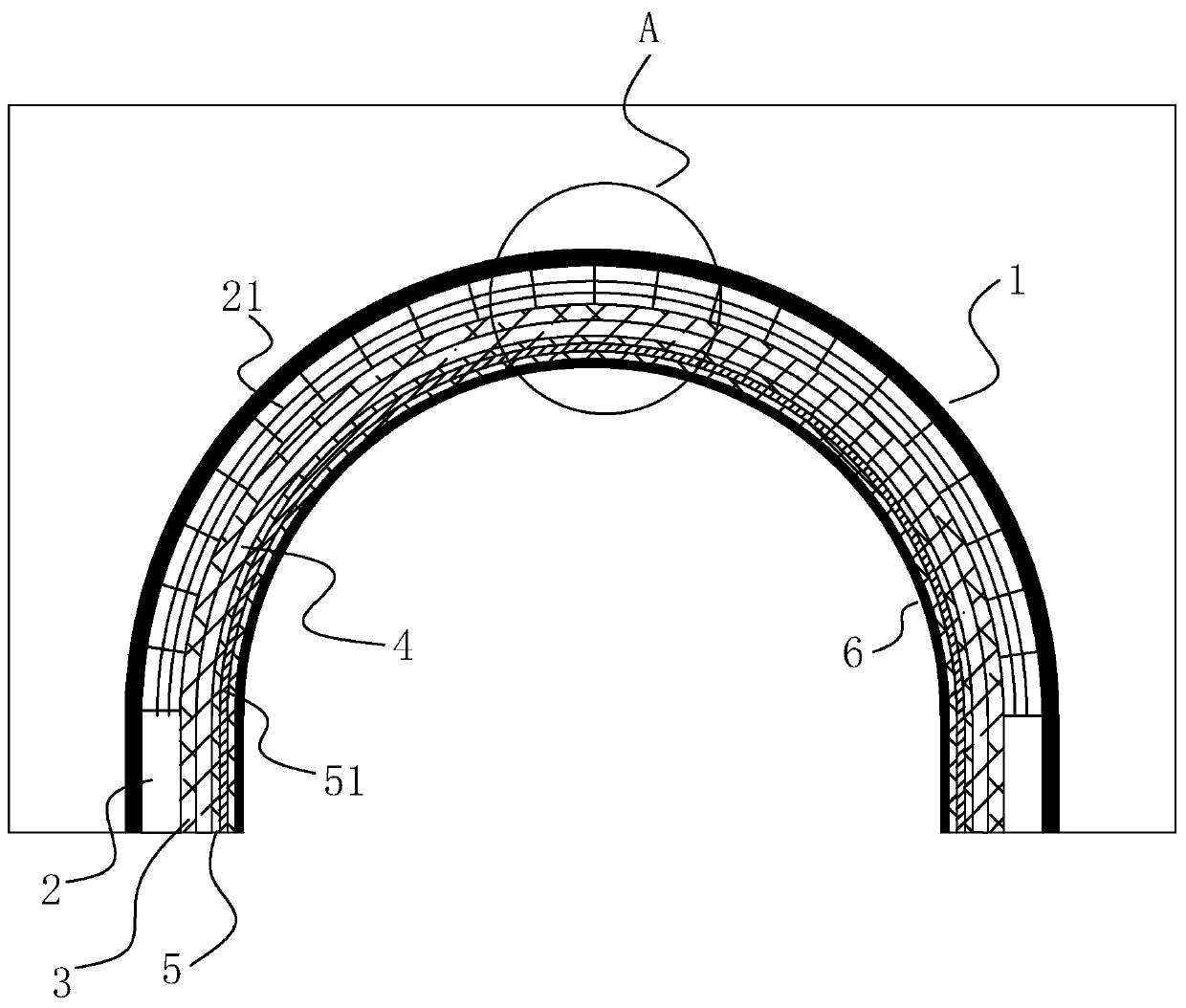 Waterproof single-layer lining structure and construction technology thereof