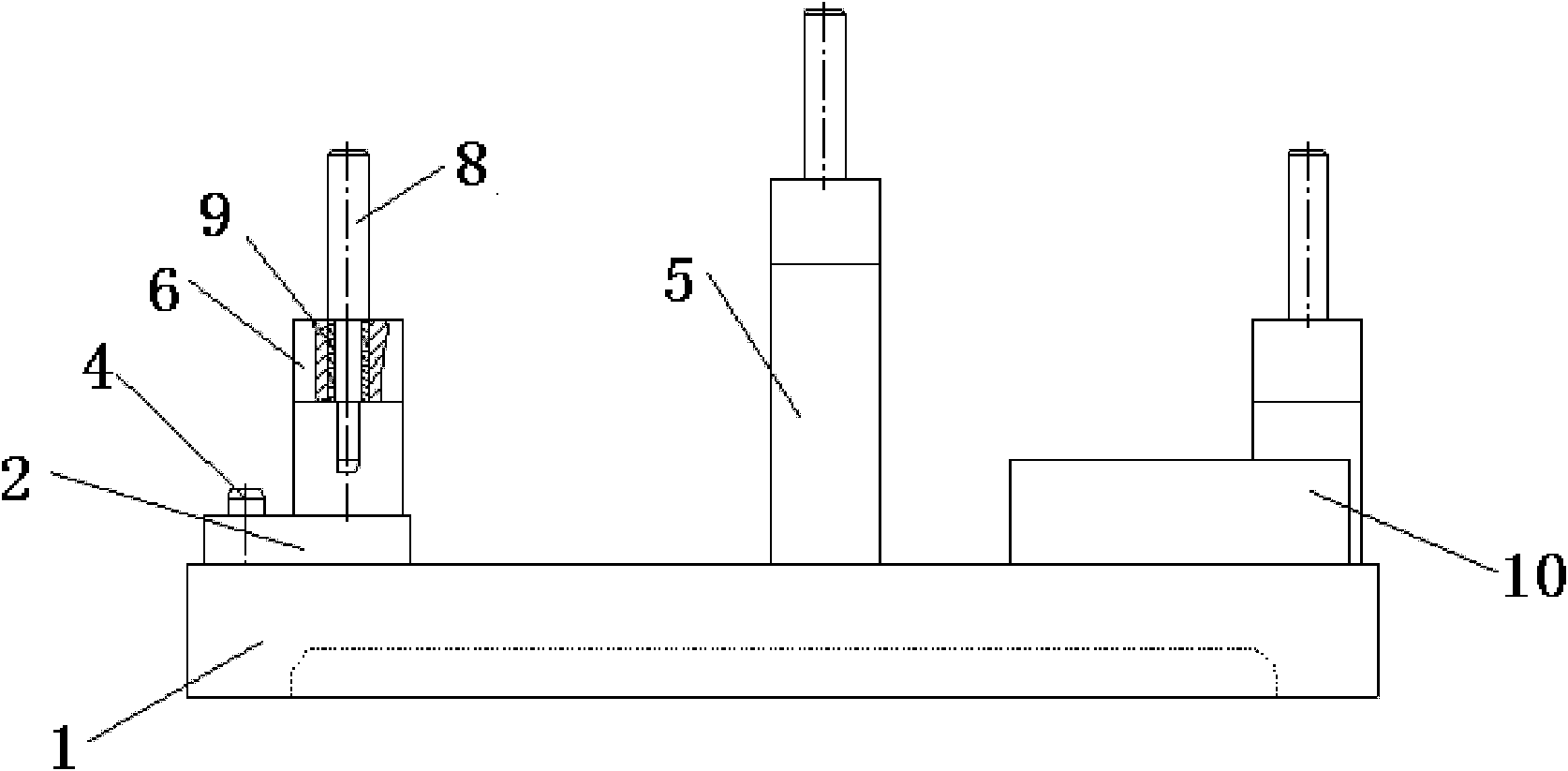 Testing fixture of position accuracy of back hole of exhaust pipe