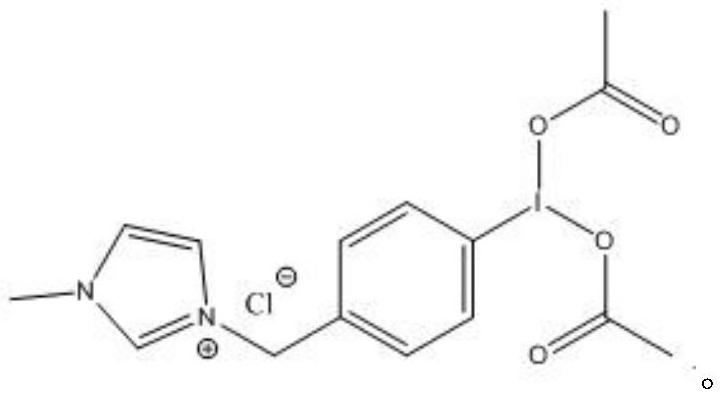 1-Methyl-3-(4-diacetoxyiodobenzyl) imidazolium chloride salt and its preparation and application