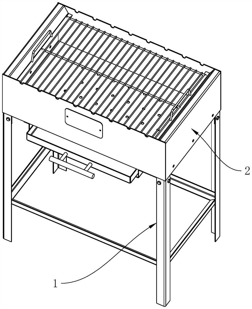 Barbecue oven support