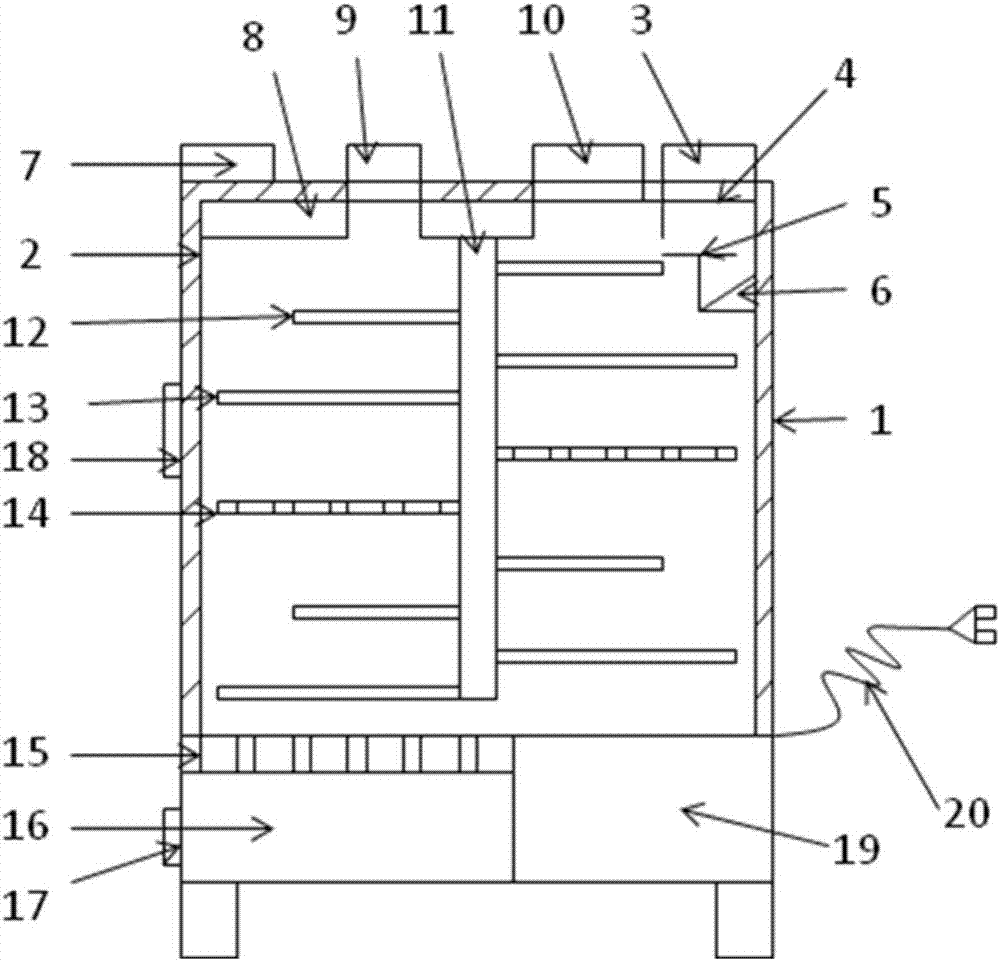 Household in-situ kitchen garbage composting device and composting treatment method thereof