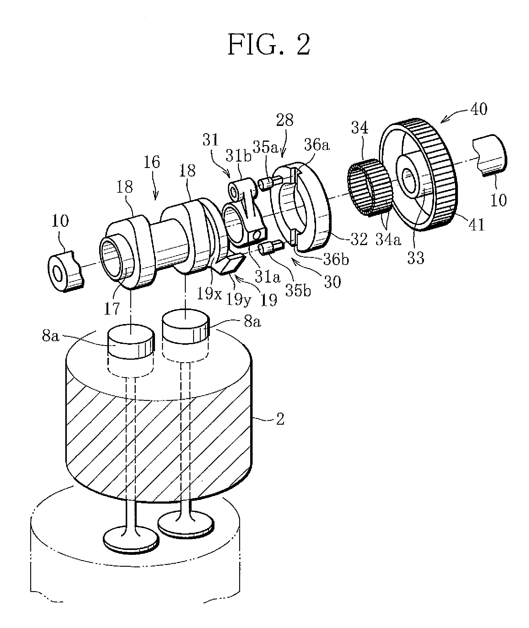 Variable valve gear for an internal combustion engine