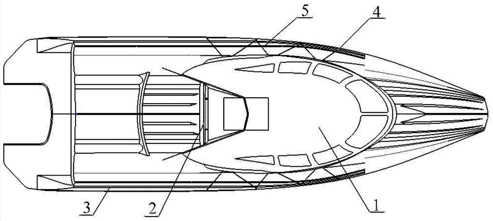 A speedboat with an independent escape cabin module