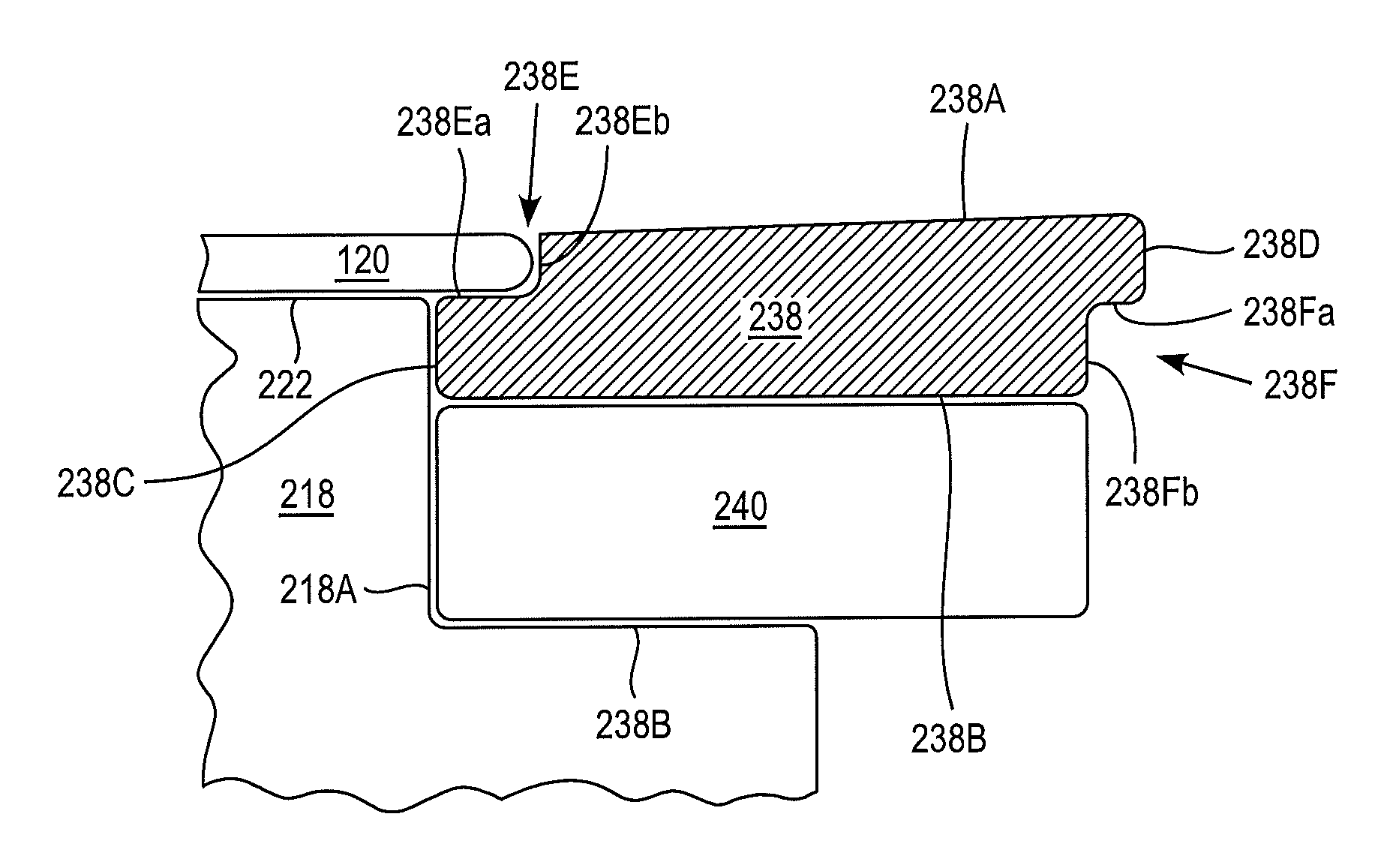 Hot edge ring with sloped upper surface