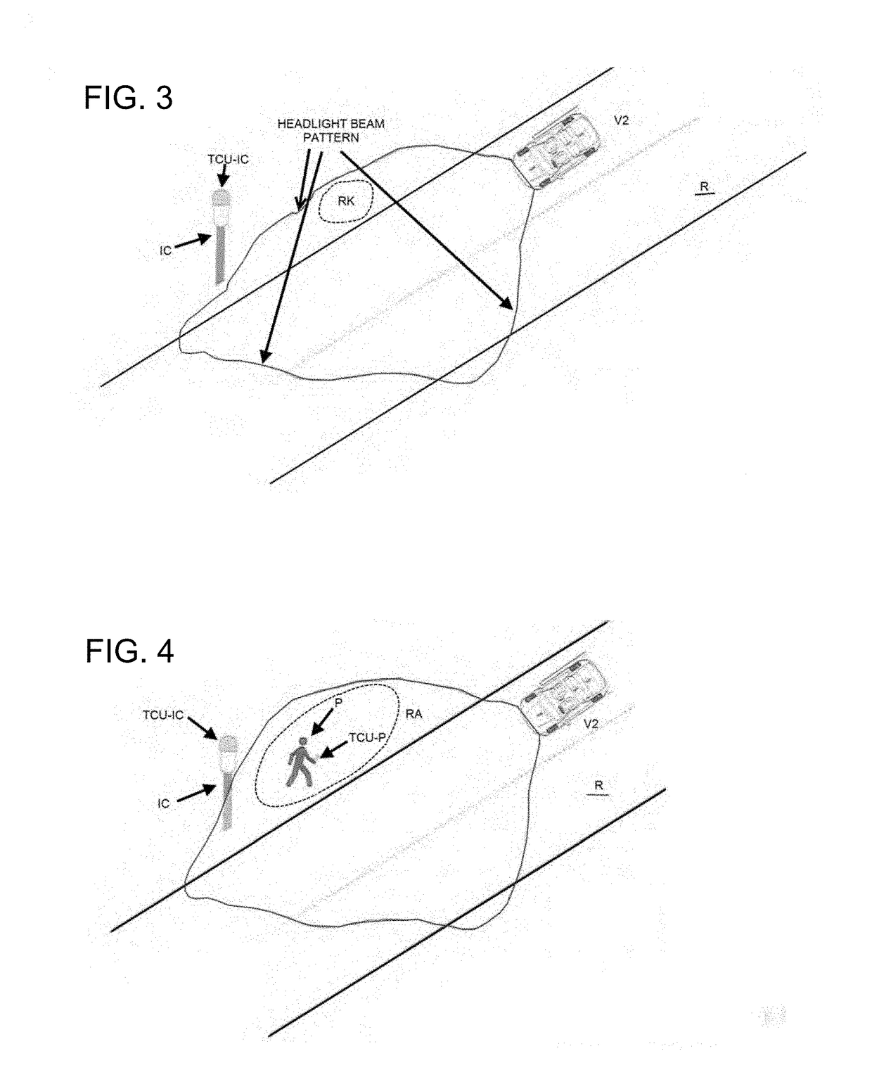 Cooperative adaptive lighting system using vehicle to target or object communication