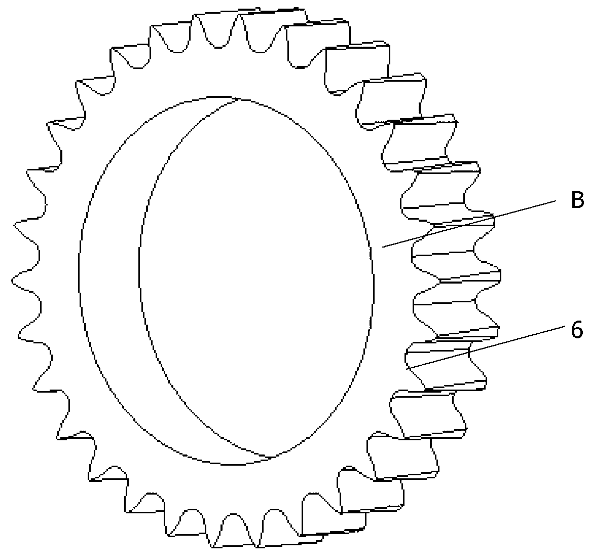 Anti-backlash transmission comprising trochoid gears and roll pins with conical teeth