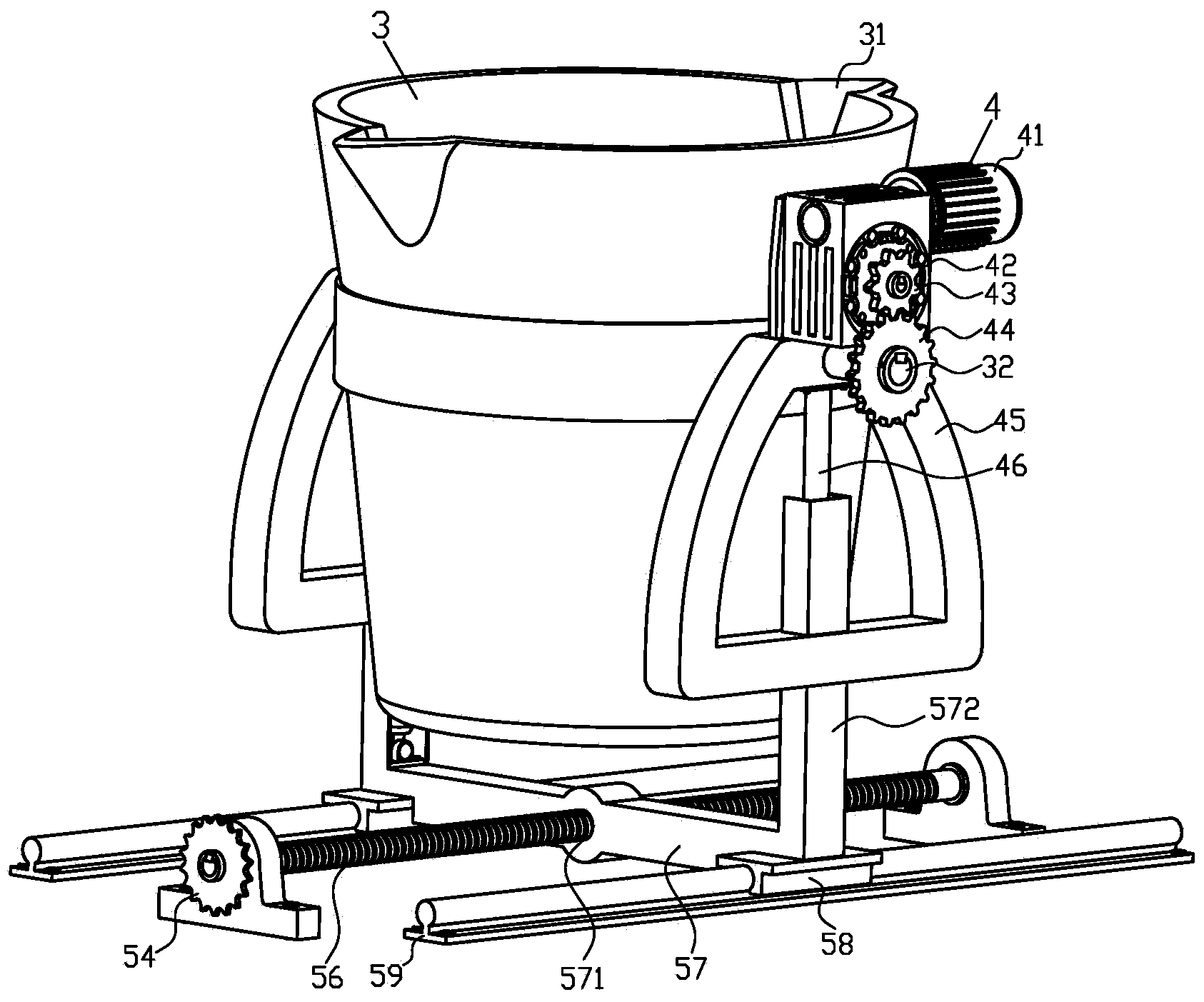 Rail-wheel type semi-automatic bilateral casting machine