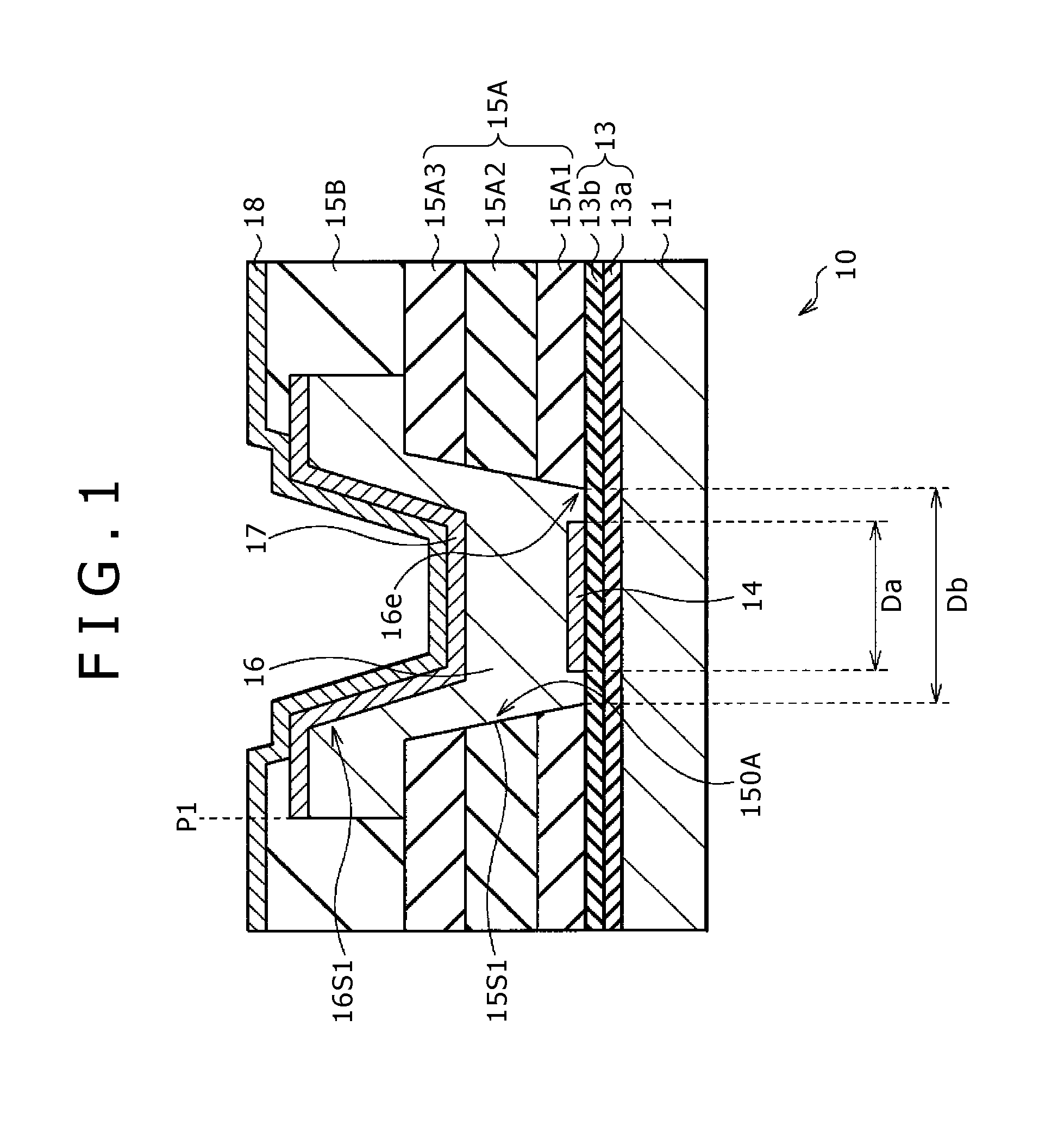 Photoelectric conversion element having a plurality of layered semiconductors and method for manufacturing same