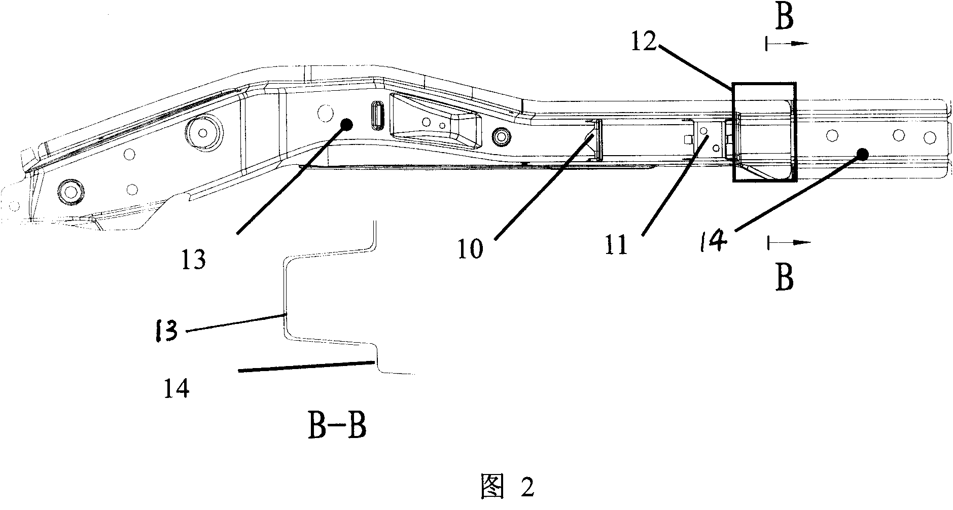 Automobile rear floor frame assembly