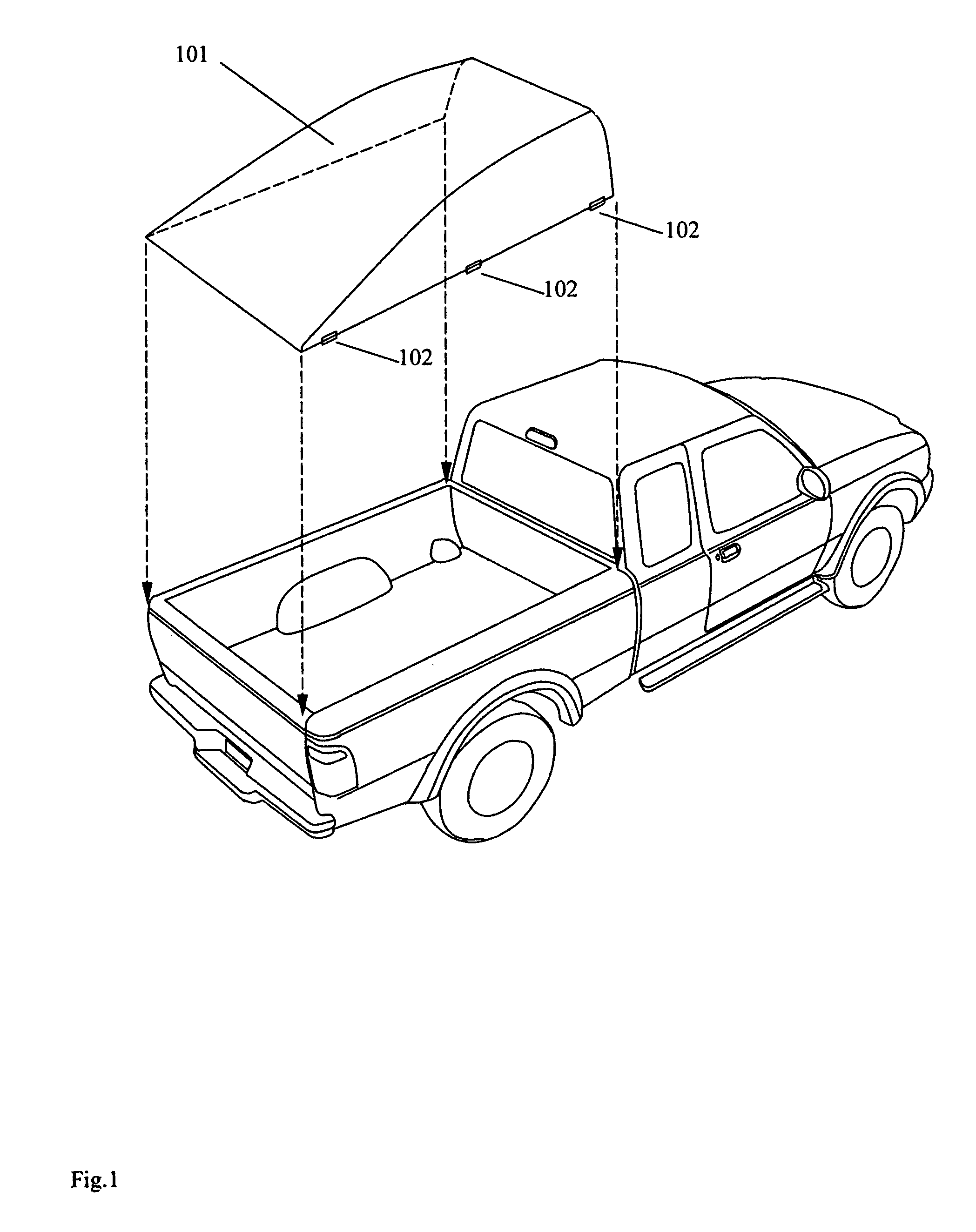 Removable aerodynamic cover for pickup truck