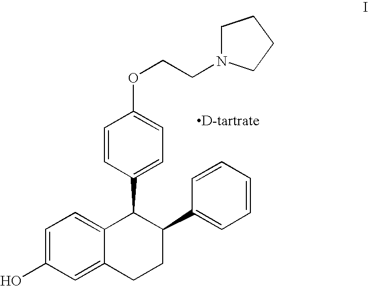 Purified racemic lasofoxifene and purified lasofoxifene D-tartrate and a mehtod for effective purification of racemic lasofoxifene