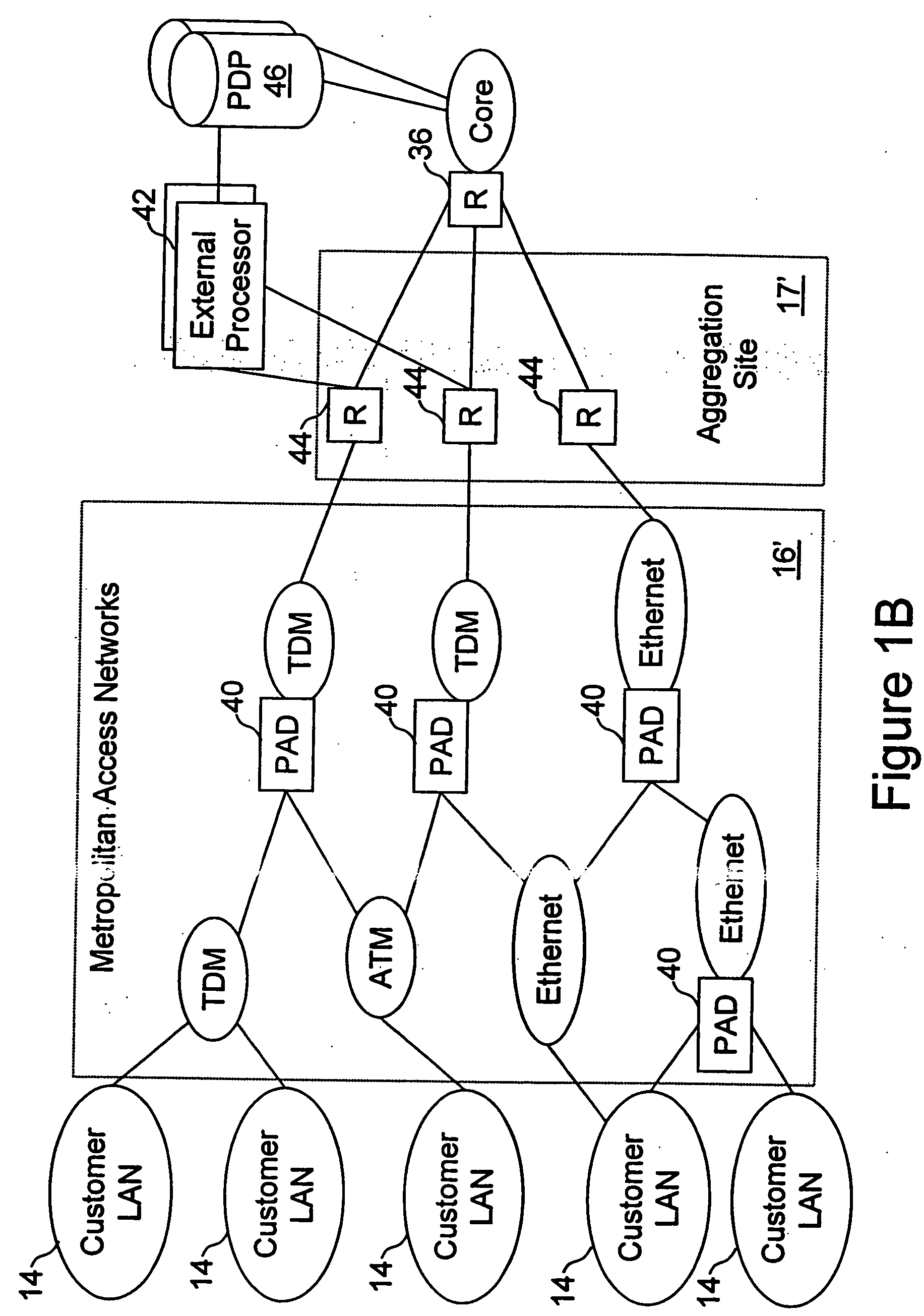 Network access system including a programmable access device having distributed service control