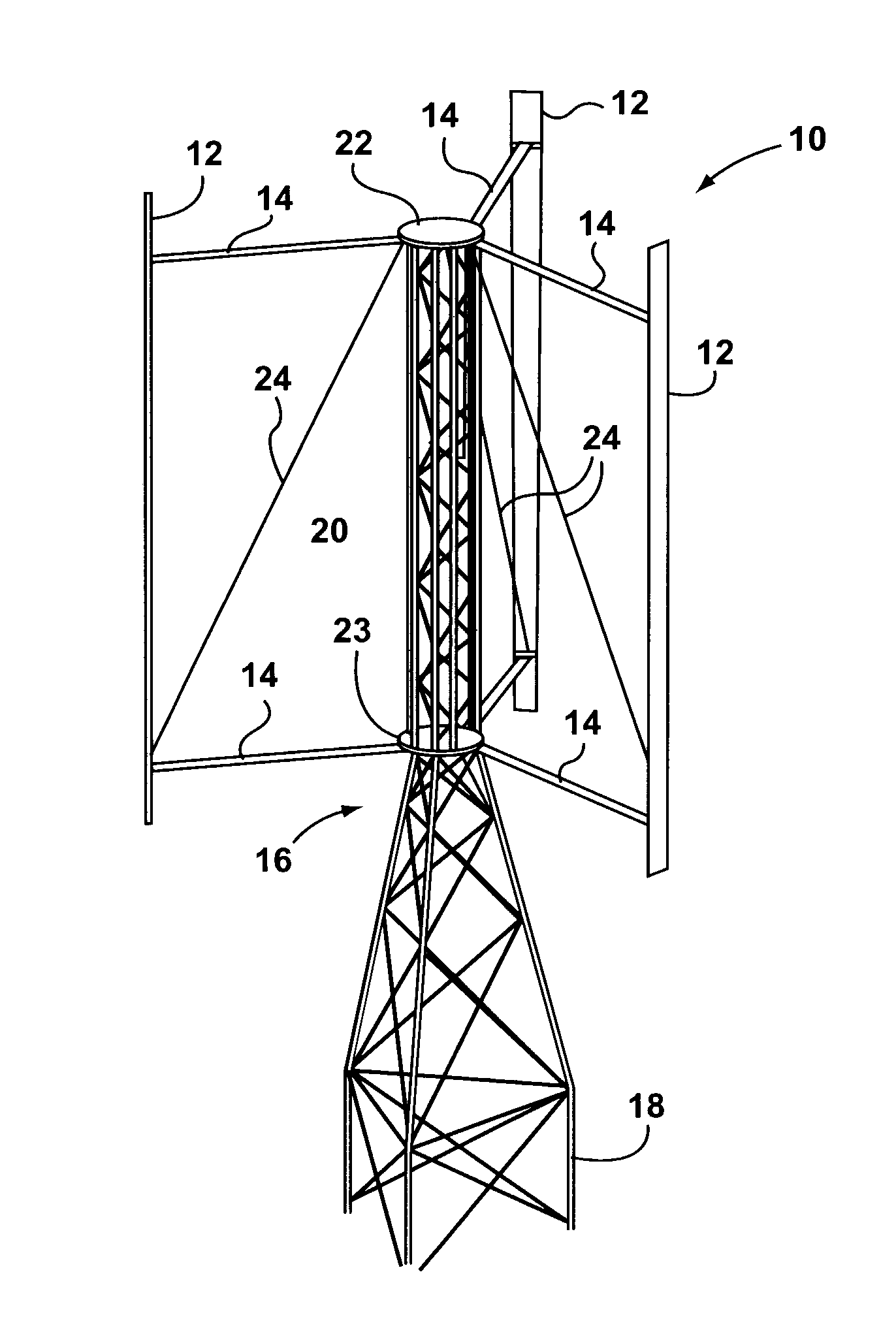 Collapsible vertical-axis turbine