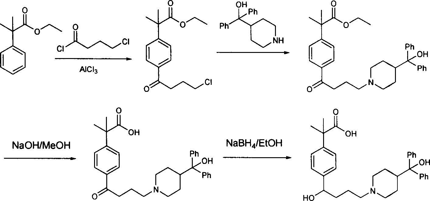 Process of synthesizing fexofenadine intermediate