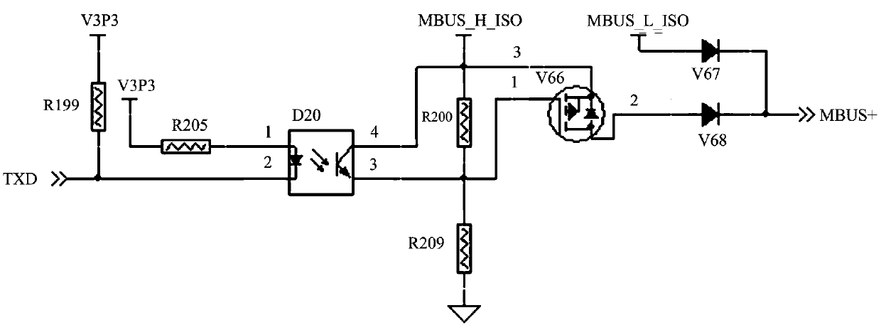 MBUS bus sending signal converting circuit and converting method thereof