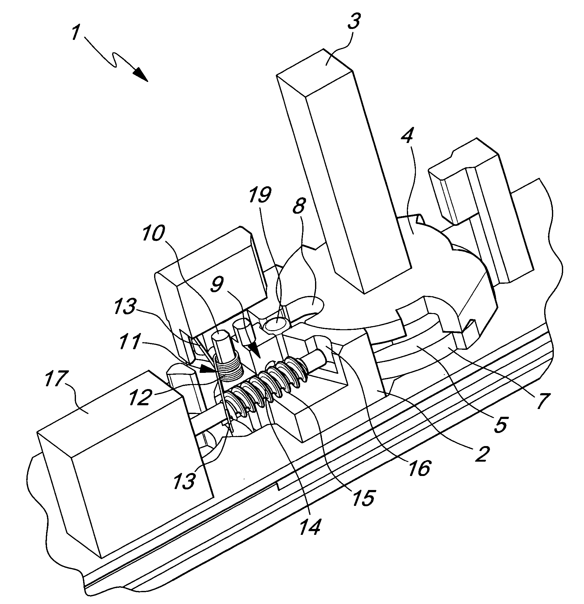 Electric lock with magnetic support of the coupling element