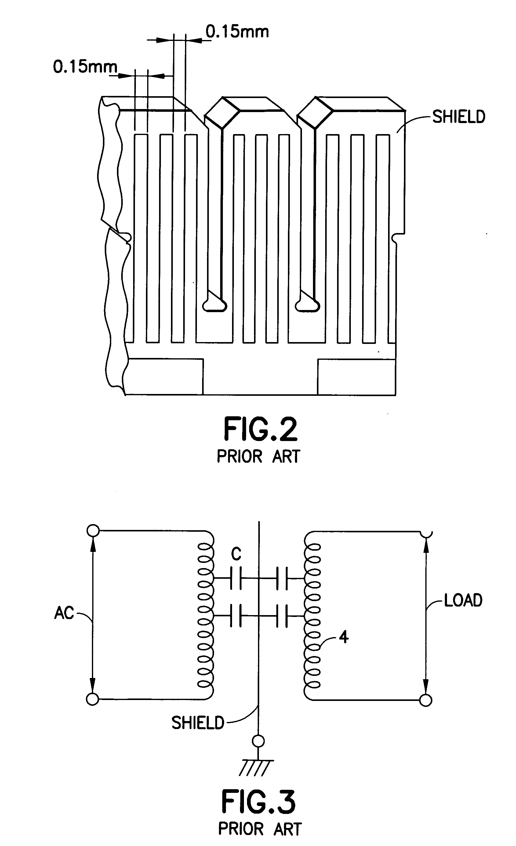 Electrically decoupled integrated transformer having at least one grounded electric shield