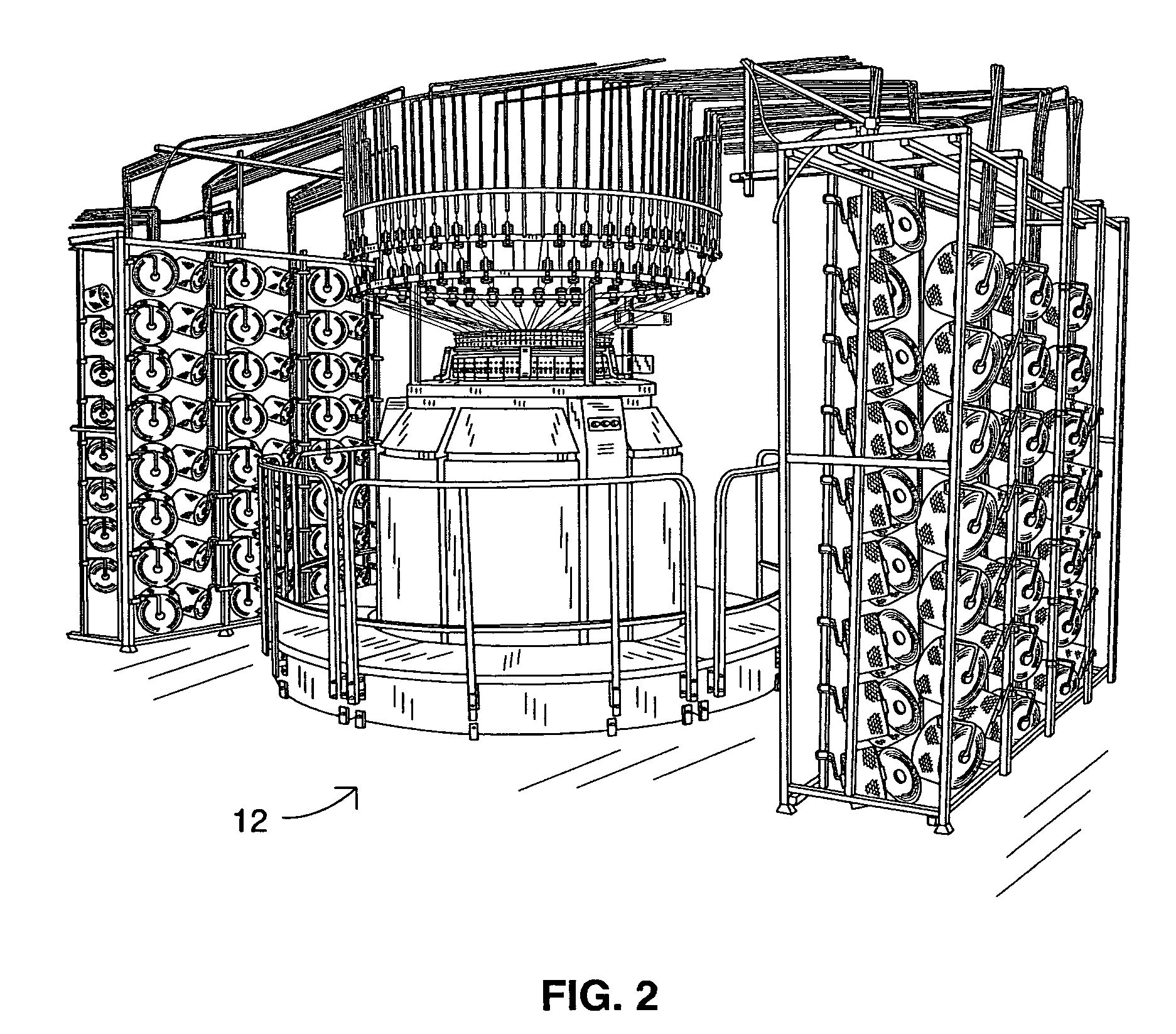 Apparatus for forming an unbalanced, circular knit fabric and a coated fabric produced therefrom