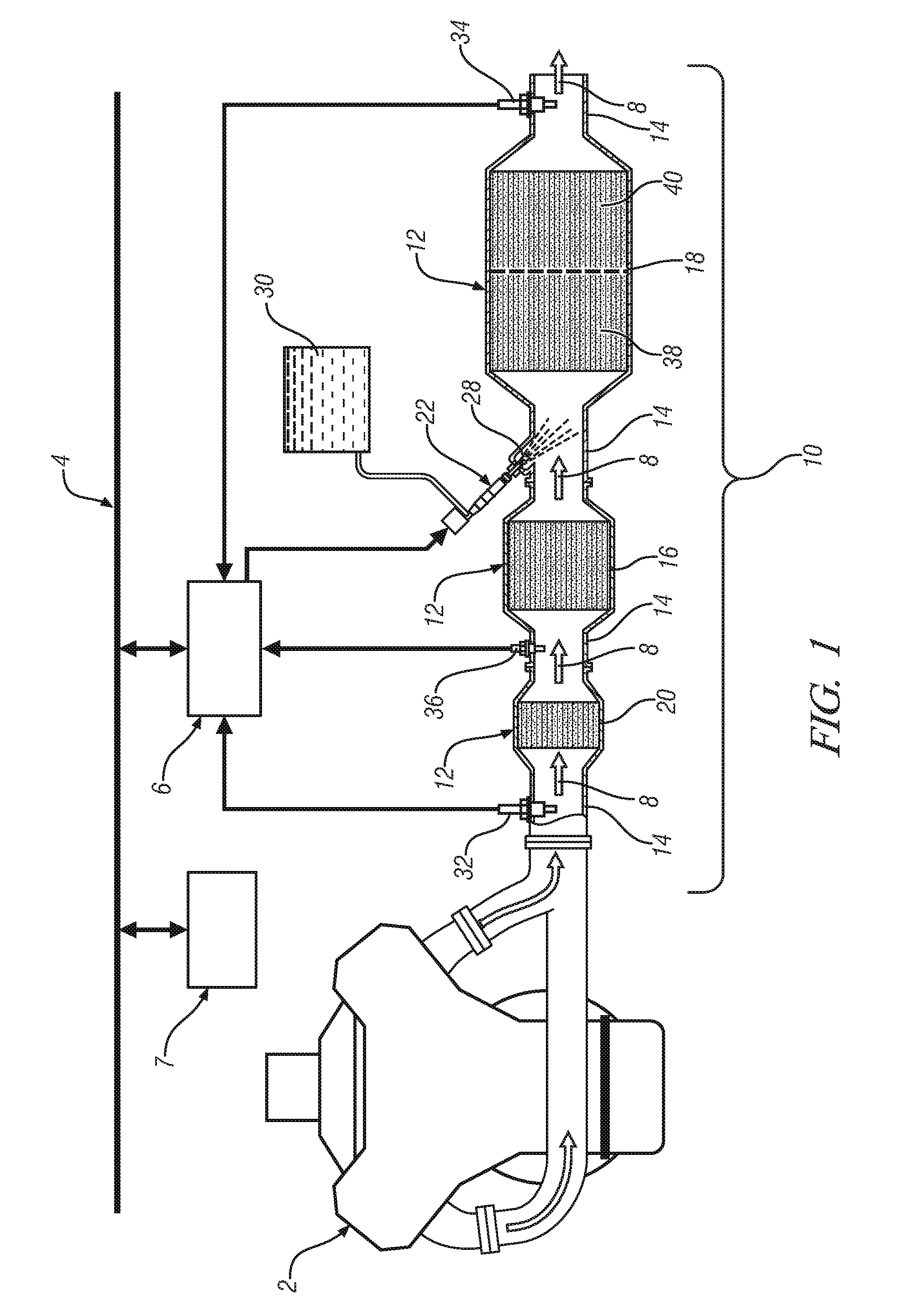 Exhaust gas treatment system including a lean NOX trap and two-way catalyst and method of using the same