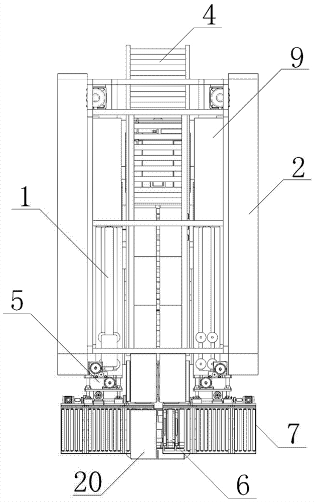 A palletizer with wide application range and high palletizing efficiency