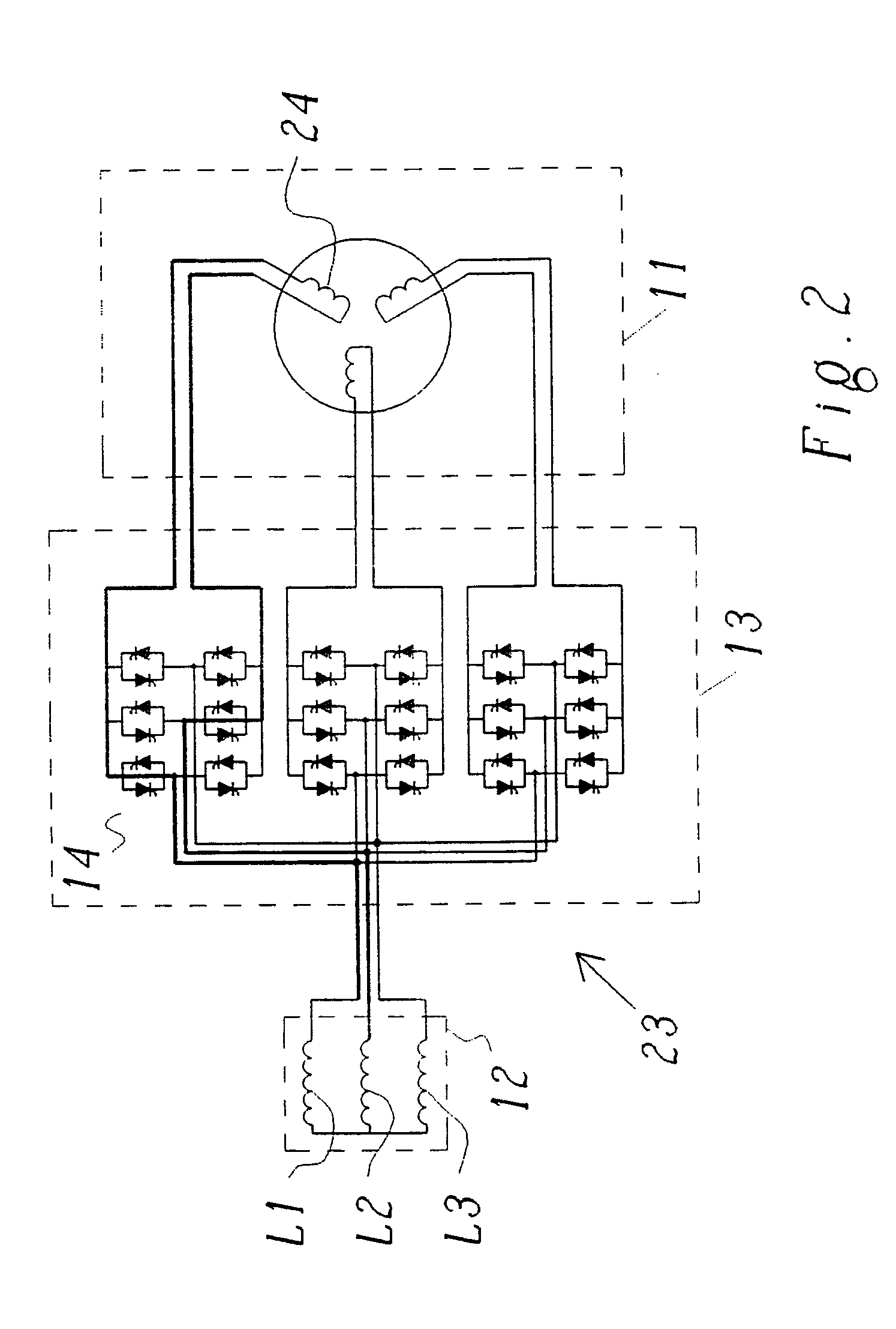 Method for operating a matrix converter and matrix converter for implementing the method