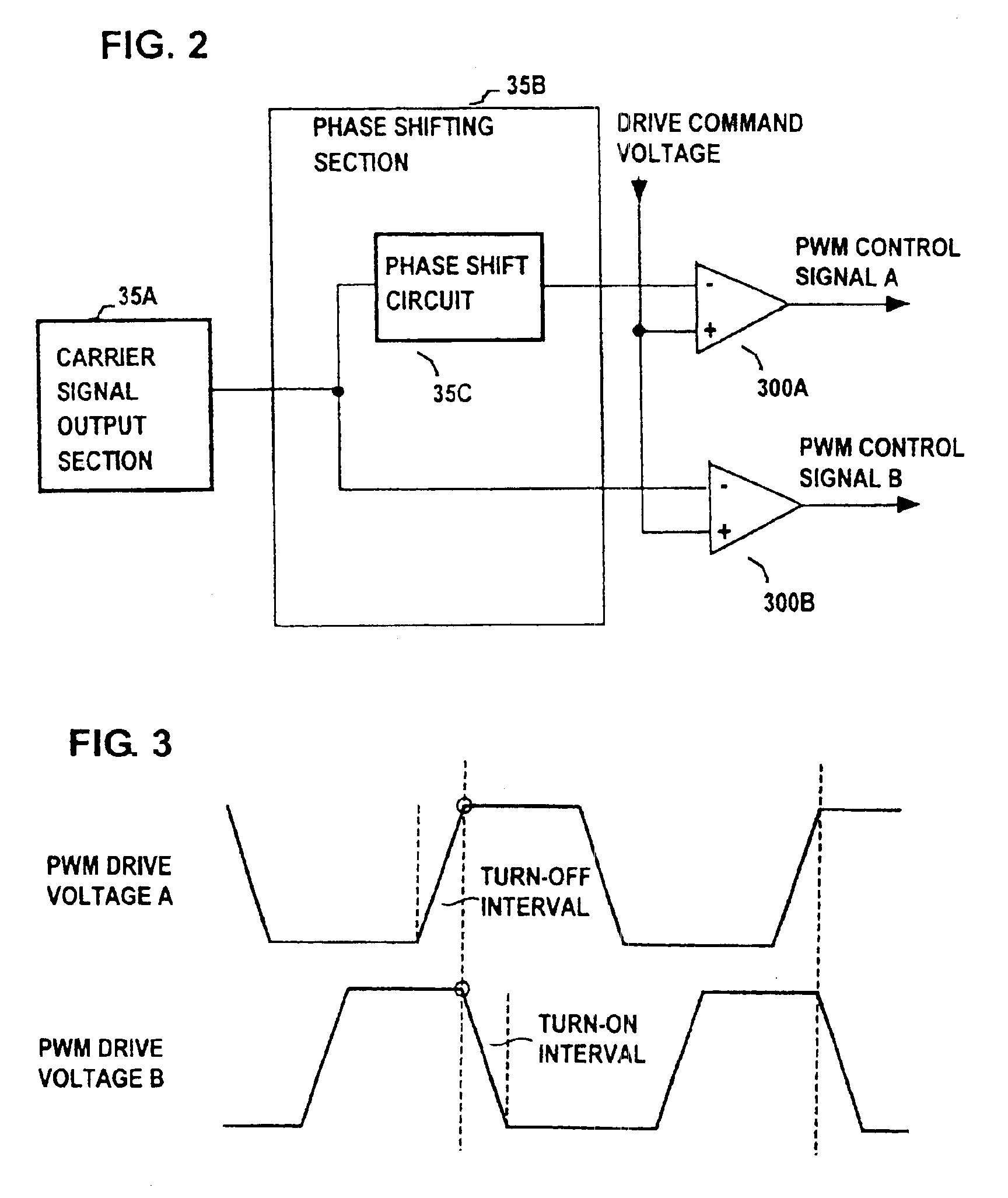 Drive apparatus for PWM control of two inductive loads with reduced generation of electrical noise