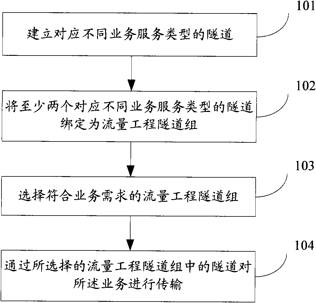 Method and device for differentiating service traffic engineering