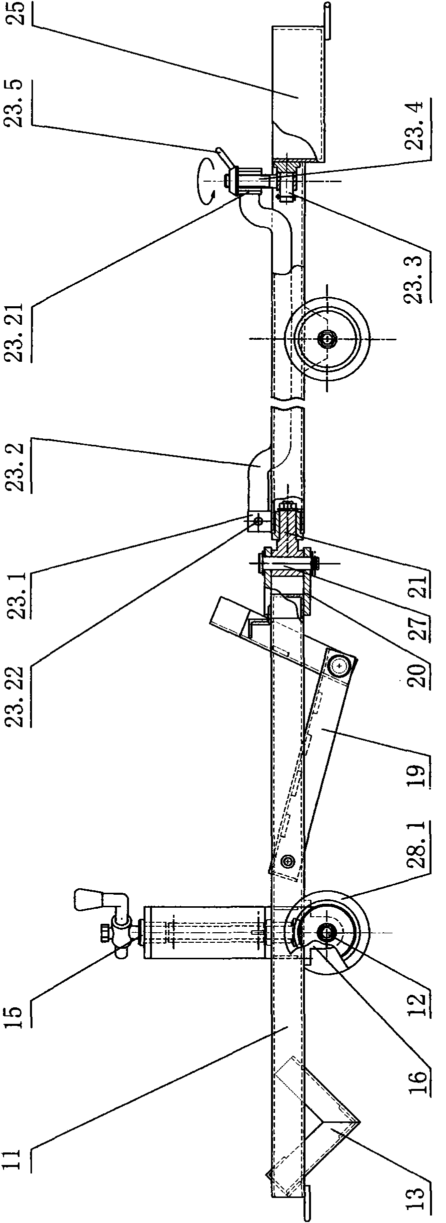 Transport trolley in pipeline