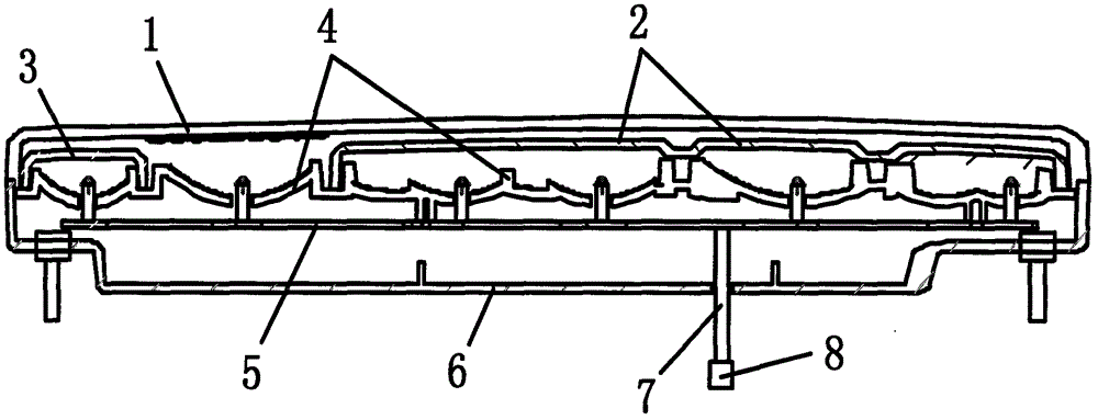 Rear position lamp device of motor tricycle and electrombile LED (light-emitting diode) and application method thereof