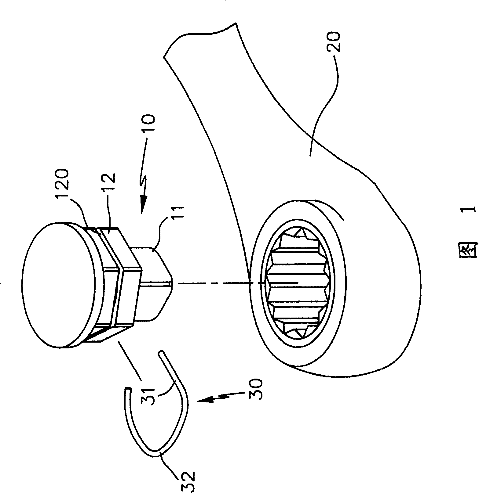 Positioning fastener of manual tool