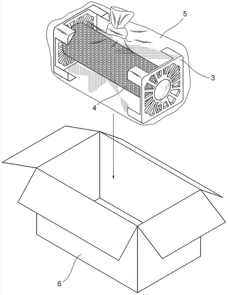 Roll-like polyelectrolyte film packaging body, and manufacturing method thereof, and packed object