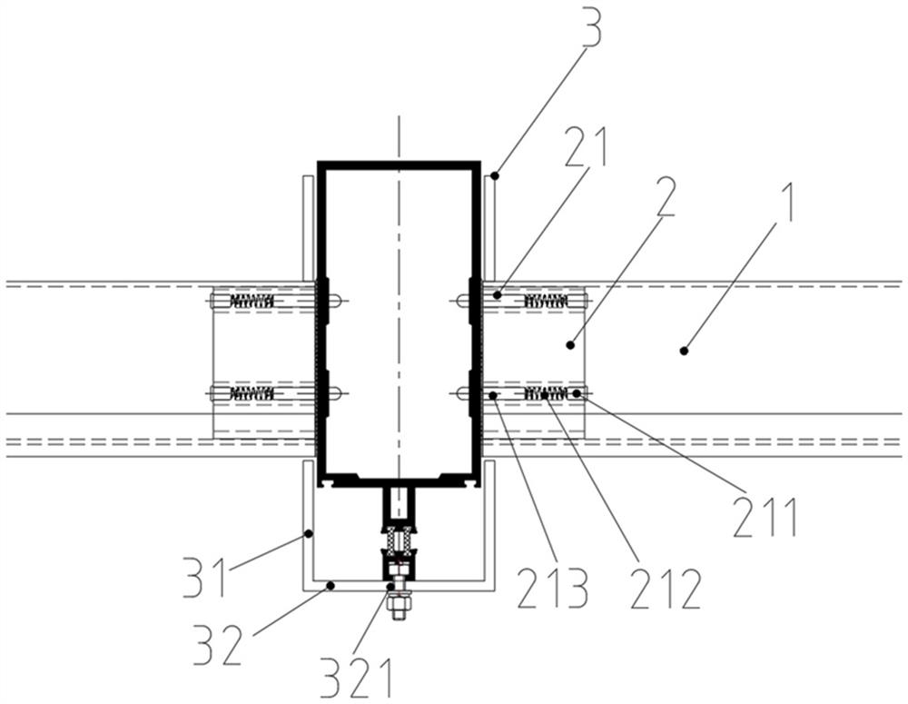 Hidden frame beam structure and installation method