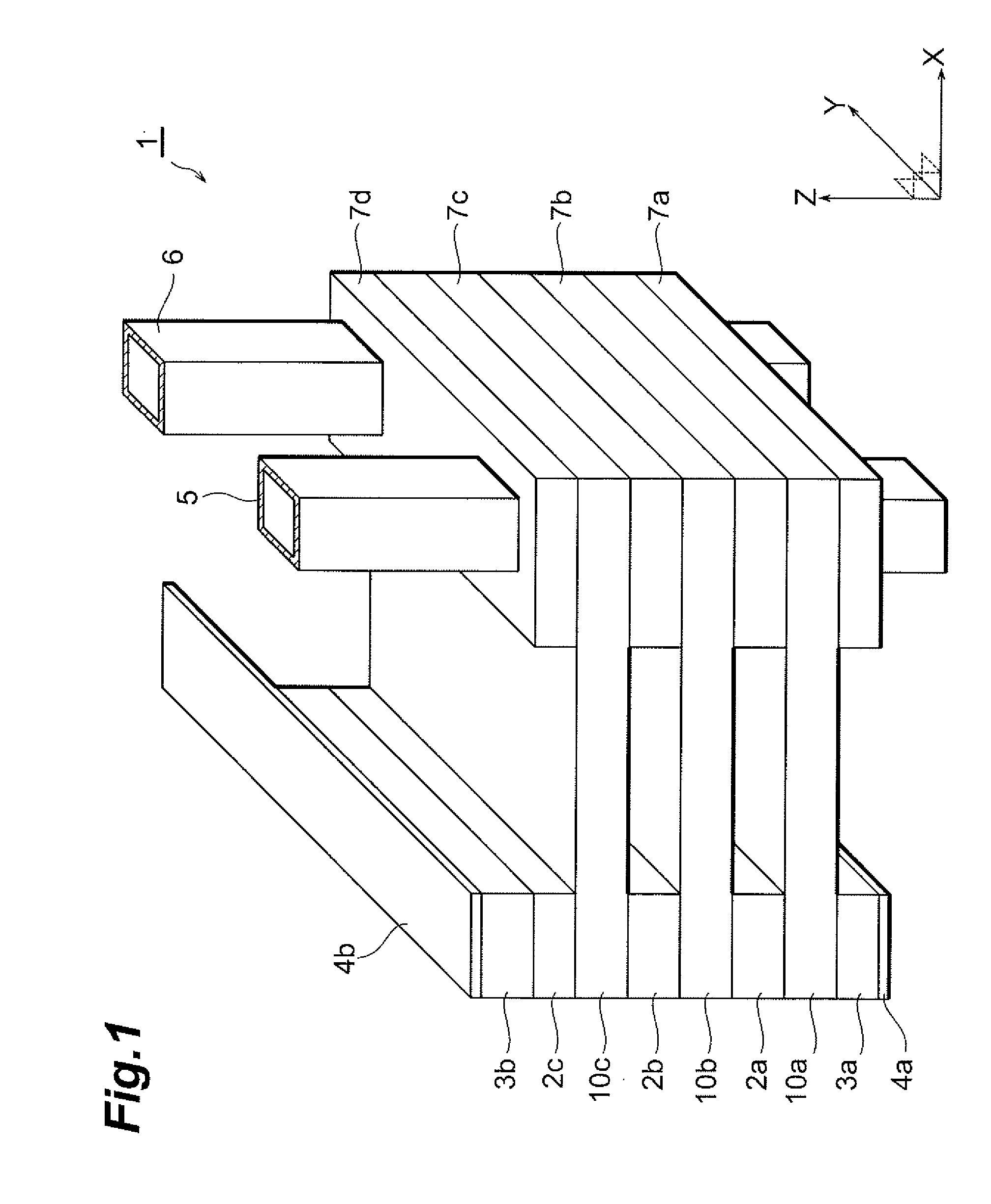 Heat sink, laser apparatus provided with such heat sink, and laser stack apparatus
