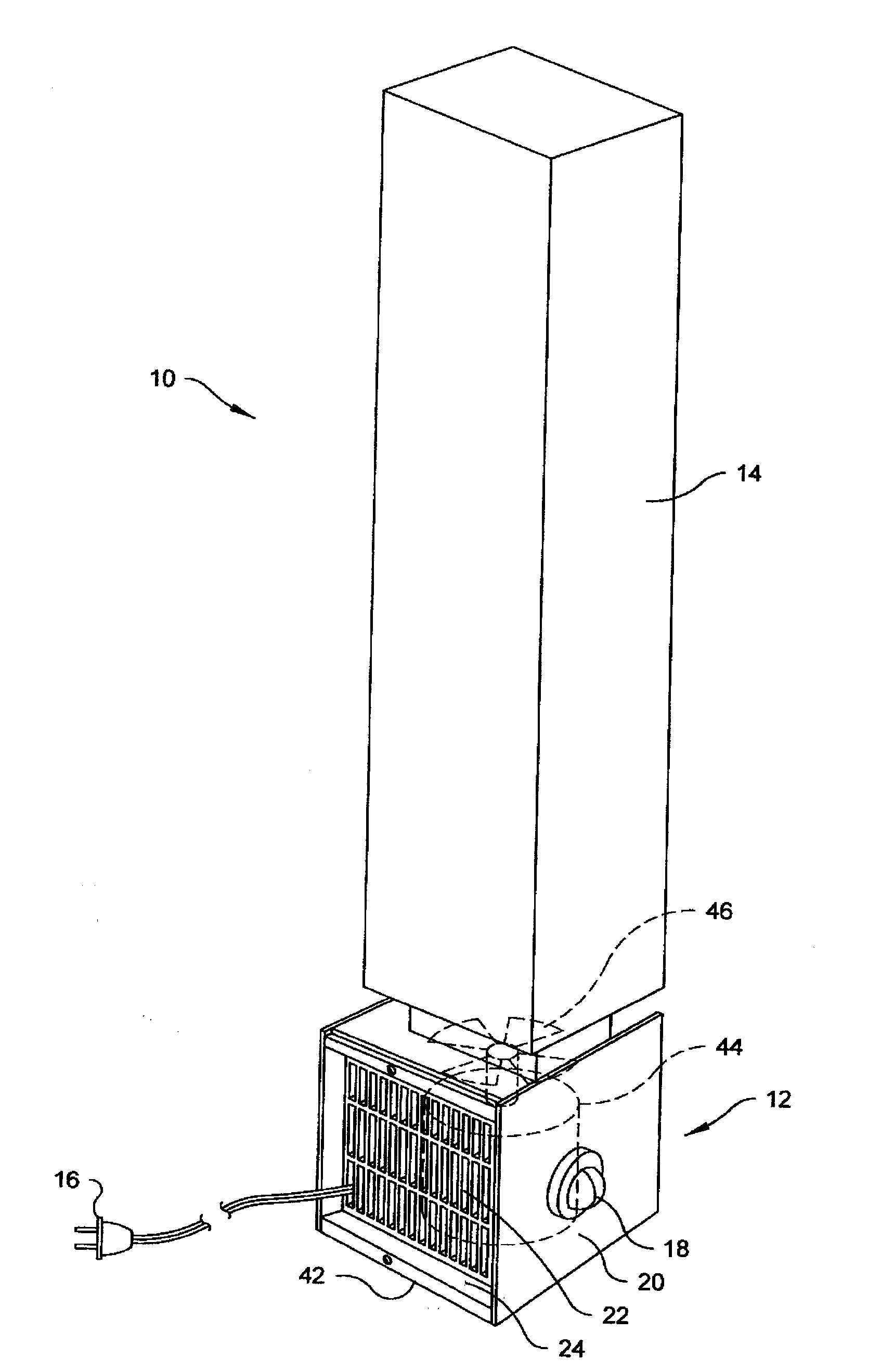 Air purifier for removing particles or contaminants from air