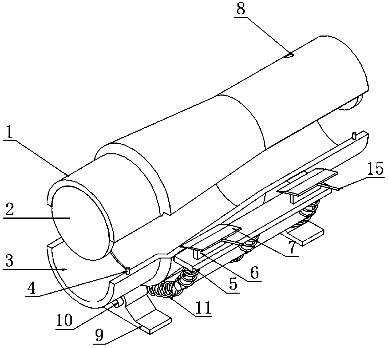 Split conveniently-folded core rod structure applied to injection mold