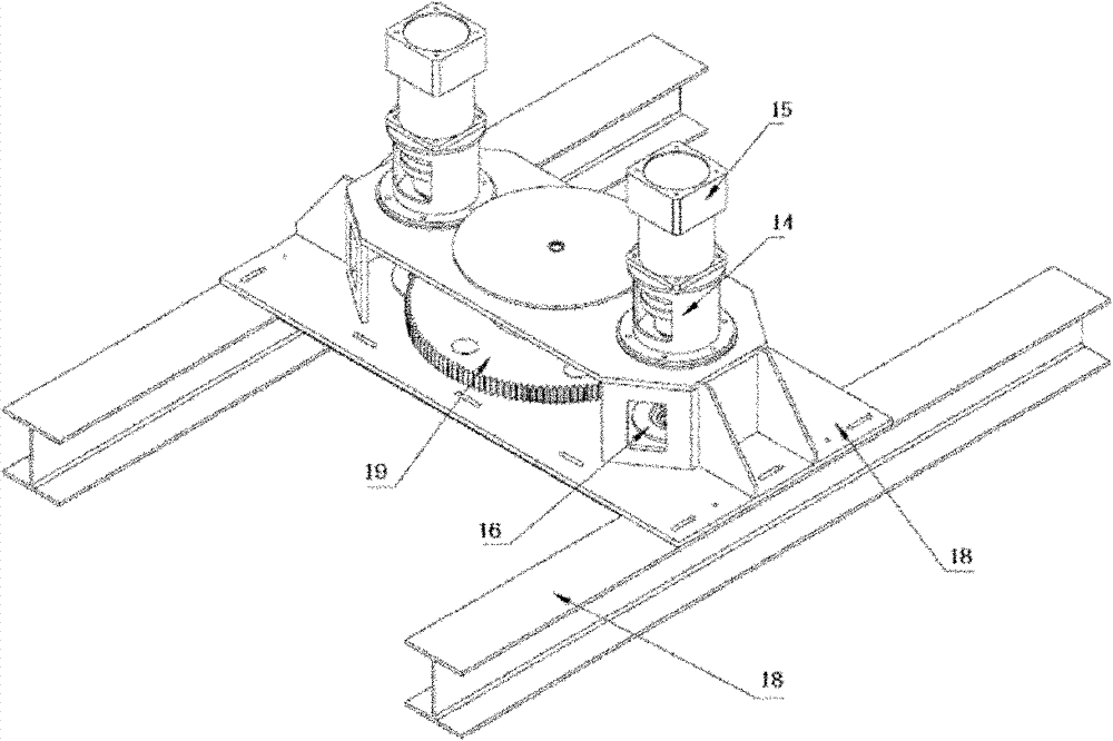 Vortex induced vibration rotation testing device for bidirectional shear flow lower inclined vertical pipe