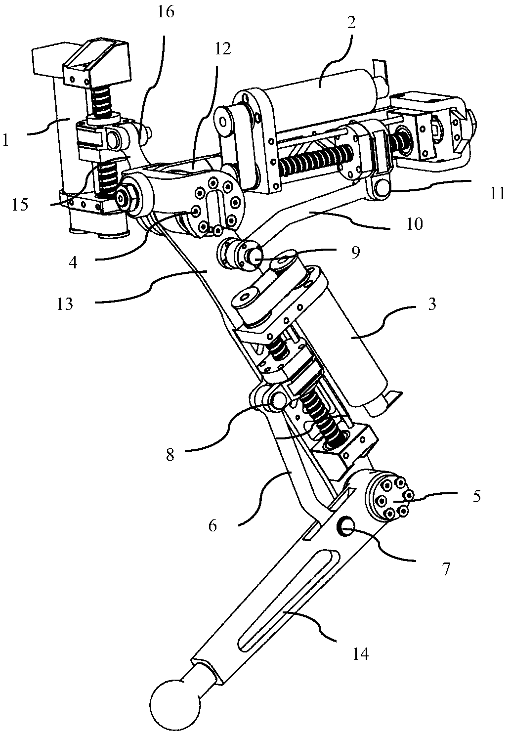 Foot-type robot single-leg device and foot-type robot