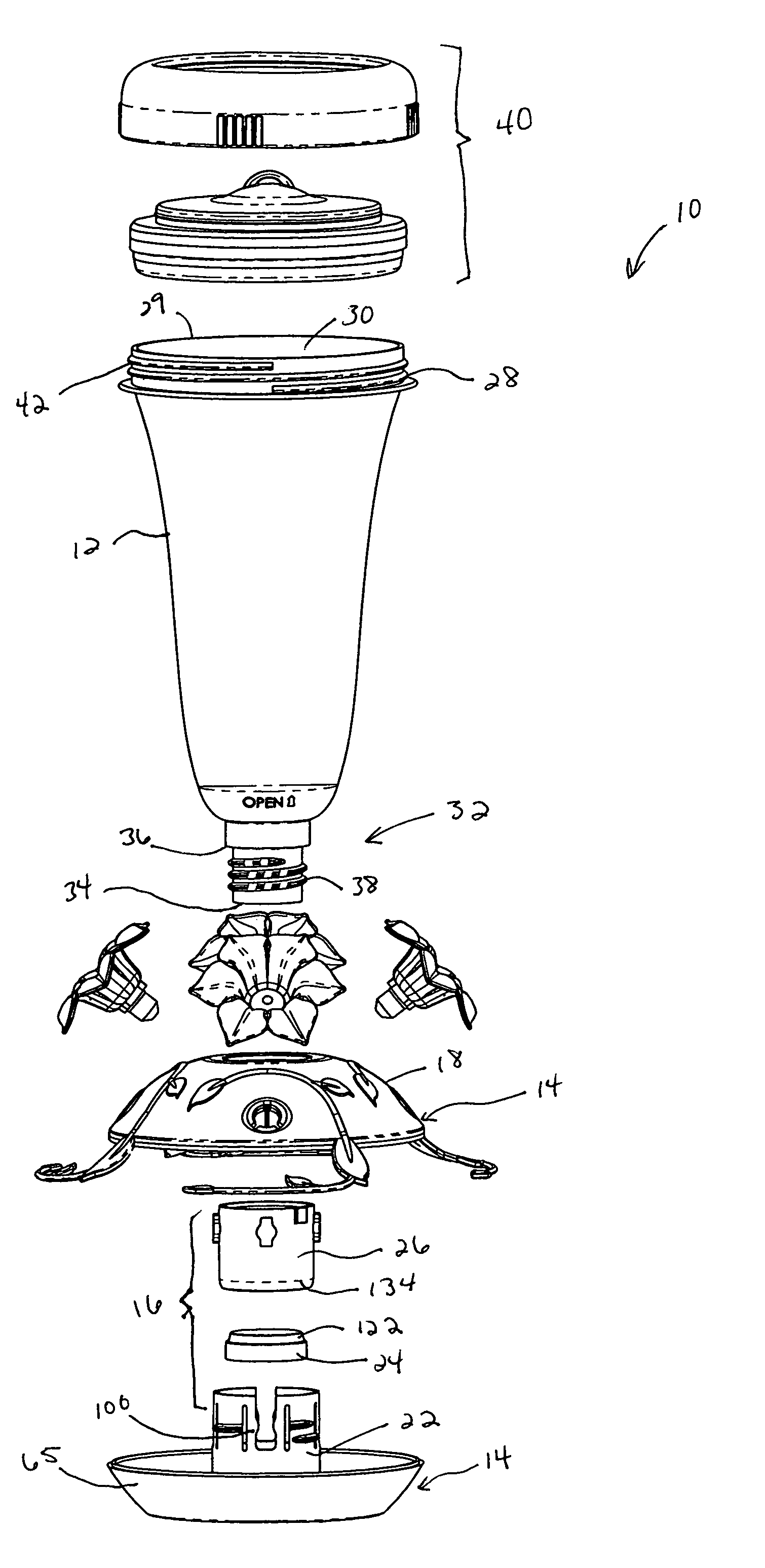 Top-fill hummingbird feeder with a cork-type top sealing member