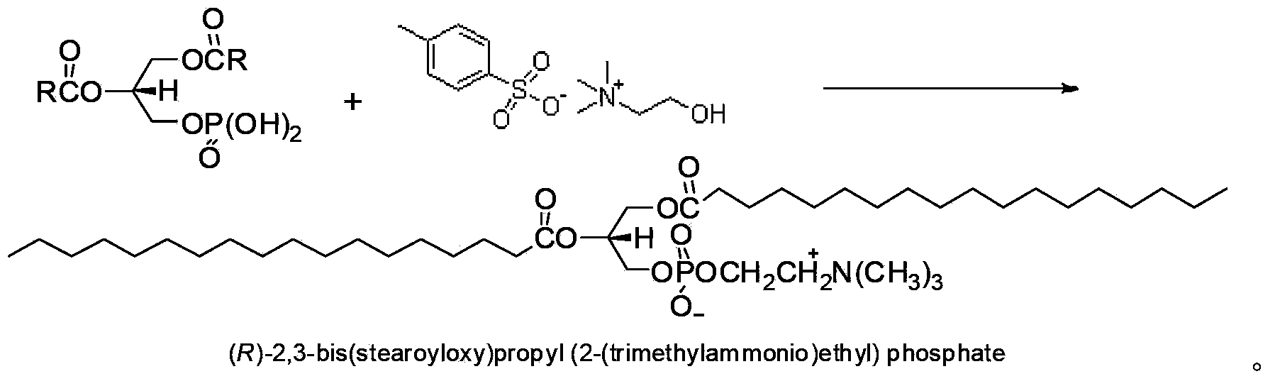 Preparation method of (R)-1,2-distearoyl phosphatidylcholine