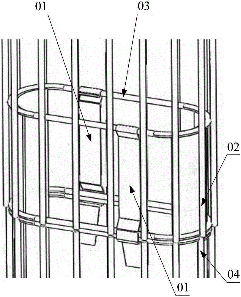 Bag type dust collector and sectioned bag cage thereof