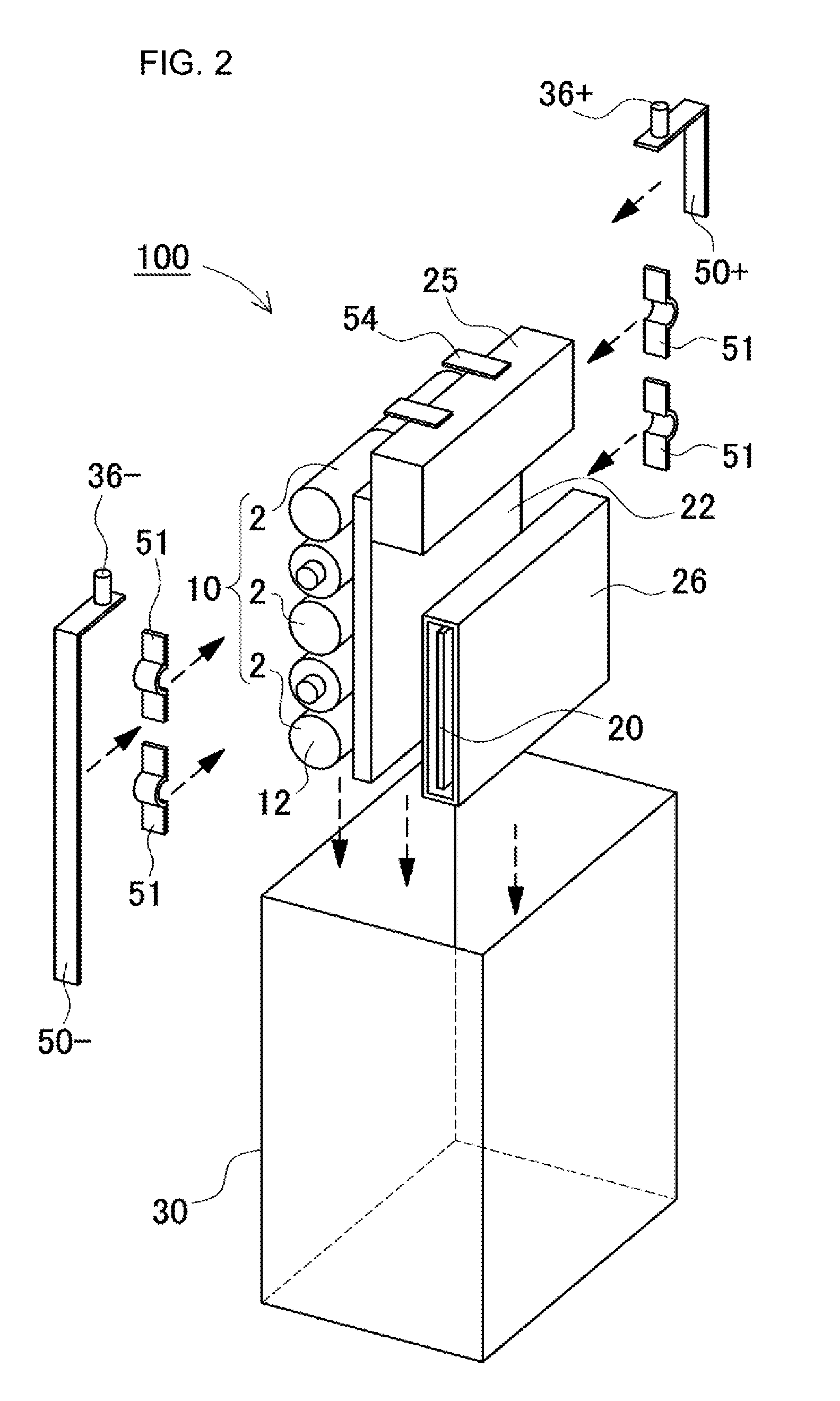 Vehicle-mounted power supply device and vehicle comprising power supply device