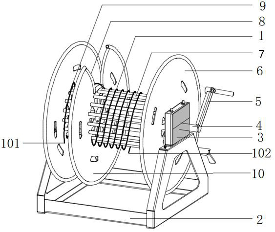 Double-groove female and female type wire rope drum and wire rope coiling method